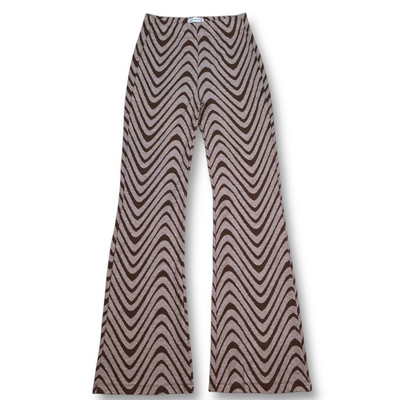 Urban Outfitters Pants - EUC Urban Outfitters Brown White Retro Print Wide Leg Flare Pants Women's Size S